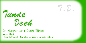 tunde dech business card